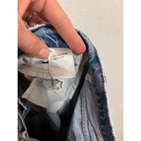 Reformation Cynthia High Rise Straight Jeans Blue Button Fly Size 28 - Picture 11 of 12